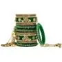 Aheli Traditional Wedding Designer Velvet Faux Stone Studded Bridal Bangle Set Chuda with Hanging Tassel Indian Fashion Party Jewelry for Women