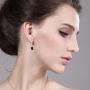 Gem Stone King 925 Sterling Silver Red Garnet Earrings For Women (3.90 Cttw, Gemstone Birthstone, Emerald Cut 8X6MM)