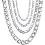 PROSTEEL 316L Stainless Steel Figaro Chain Necklace for Men/Women, Black/18K Real Gold Plated, 4mm to 13mm, 14inch to 30inch, Come Gift Box