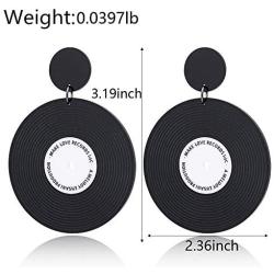 MIAIULIA Rock N Roll 1950s Womens Vinyl Record Earrings