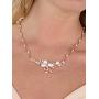 Mariell 14K Rose Gold Plated CZ Bridal Wedding Freshwater Pearl Necklace and Earrings Jewelry Set