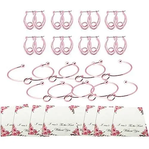 Bridesmaid Bracelet Earrings Gifts Set of 4 6 7 8,Bridesmaid Proposal Gifts Sets for Bachelorette Party Shower Party