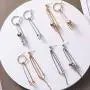 IBEEDOW Korea Style Stainless Steel Tassel Drop Earrings for Women Drop Hypoallergenic Hoop Earrings IBEEDOW Korea Style Stainless Steel Tassel Drop Earrings for Women Drop Hypoallergenic Hoop Earrings