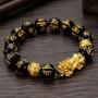 Ddgdxc Feng Shui Wealth Bracelet, Pi Xiu Obsidian Bracelet for Women Men, Good Luck Dragon Bracelet Attract Wealth Money Feng Shui Jewelry
