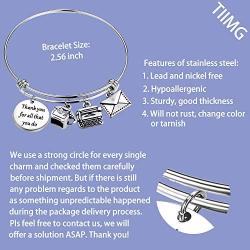 TIIMG Secretary Gift Administrative Assistant Bracelet Thank You for All That You Do Bracelet Coworker Leaving Gift Retirement Gift for Her