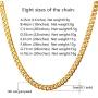 U7 Miami Cuban Chain in Stainless Black Gold Color|Flat Link Necklace NK Cuban Chains for Men and Women,Width 3-12mm,Length 14 Inch-30 Inch.Gift Packed