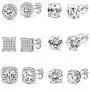 Jstyle Halo Cubic Zirconia Stud Earrings for Women Clear CZ Round Square Stud Earrings Set Ear Jewelry Jstyle Halo Cubic Zirconia Stud Earrings for Women Clear CZ Round Square Stud Earrings Set Ear Jewelry