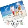 CYTING Her Stitch His Angel Puzzle Piece Keychain Set with Hibiscus Flower Charm Hawaiian Jewelry Gift for Couples Family Best Friends