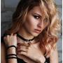 Jewdreamer 9 Pcs PU Leather Punk Choker Necklace Gothic Collar Choker Leather Rivets Spiked Choker for Women Adjustable