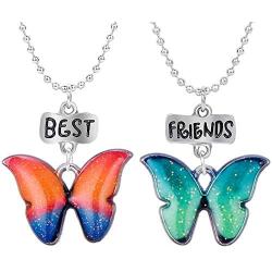 Kumshunie Best Friend Pendant Necklaces for 2 BFF Heart Friendship Charms Jewelry Birthday Gift for Women