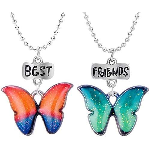 Kumshunie Best Friend Pendant Necklaces for 2 BFF Heart Friendship Charms Jewelry Birthday Gift for Women