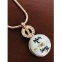 My Prime Gifts Snap Jewelry Rose Gold Rhinestone Open Halo Necklace 18'' + 3'' Ext Holds & Fits 18-20mm
