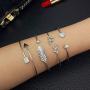 Suyi Womens Bangle Bracelet Set Open Adjustable Cuff Bracelet Wire Stackable Wrap Jewelry
