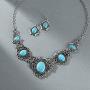 Simsly Baroque Necklace Silver Necklaces Chain and Earring Set for women and Girls