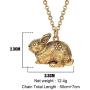 WEVENI Alloy Antique Gold Silver Plated Easter Bunny Rabbit Necklace Pet Pendant Jewelry for Women Girls Gift