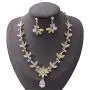 Brinote Bride Crystal Wedding Pendant Necklace Earrings Set Leaf Bridal Rhinestone Choker Necklaces Wedding Jewelry Sets for Women and Girls (Gold) Brinote Bride Crystal Wedding Pendant Necklace Earrings Set Leaf Bridal Rhinestone Choker Necklaces Wedding Jewelry Sets for Women and Girls (Gold)