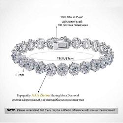 SHKA Gold Plated Tennis Bracelet with Sparkling White Cubic Zirconia Stone for Women Girls, Gifts for Graduation