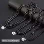 Jewelry Kingdom 1 Black Cuban Necklace for Men and Women 8MM 13MM 16MM Stainless Steel Miami Curb Link Chain Choker 18 to 30inch