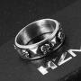HZMAN Mens Punk Goth Skull Ring Silver Stainless Steel Hip hop Bands