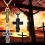 FaithHeart Byzantium Crucifix Cross Necklace, Christian Jewelry Vintage Stainless Steel/Gold Plated Customize Available Gift for Men/Women Russian Orthodox Church Pendant Necklace