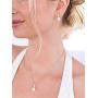 Mariell Cubic Zirconia & Ivory Pearl Wedding Necklace and Earrings Jewelry Set for Bridesmaids & Brides