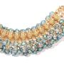 Glass Goldtone Bib Choker Statement Necklace for Women Jewelry (Blue/Purple/Champagne/Peacock)