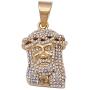 Double Rainbow Jewelry C07G-P11G Mens Stainless Steel Gold Color Religious Jesus Head Piece Pendant w/ 3.5mm Box Necklace Chain