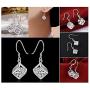 Hosaire Dangle Earrings Elegant Shining Crystal Drop Hook Earrings for Womens Jewelry