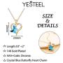Heart Butterfly Necklaces for Women, Crystal Blue Butterfly Pendant Necklace Butterfly Jewelry Gifts, Dainty 14K Gold/Silver/Rose Gold Plated Heart Butterfly Charm Necklaces for Women