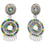 Efulgenz Boho Vintage Antique Gypsy Tribal Indian Oxidized Pearl Drop Enamel Peacock Jhumka Jhumki Earrings Set Jewelry
