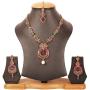 Touchstone Indian Bollywood Rhinestones Bridal Jewelry Necklace Set in Antique Gold Tone for Women