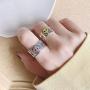 Stology Vintage Punk Rings Bulk, Adjustable Open Snake Frog Smiley Sad Crying Face State Rings Set, Gothic Knuckle Hugging Peacock Jewelry Fashion Accessory for Men Women