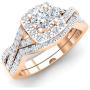 Dazzlingrock Collection 1.80 Carat (ctw) Round Cubic Zirconia CZ Bridal Halo Engagement Ring Set (Center Stone Size is 5mm), 10K Gold