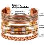 Touchstone Indian Handcrafted Healing Copper Bracelet Peace Chakra Yoga Meditation Mantra Jewelry Cuff for Women and Men.