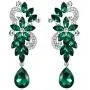 BriLove Womens Bohemian Boho Crystal Flower Wedding Bridal Chandelier Teardrop Bling Dangle Earrings