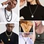PROSTEEL Stainless Steel Archangel Pendant Necklace for Men Women, Protection Amulet Jewelry, Gold/Silver/Black Tone, 22inch-24inch Adjustable, Come Gift Box