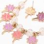 Eran Fashions Pink Girls Jewelry Candy Cloud Lollipop Rose Flower Enamel Gold Necklace and Earrings Set for Little Girls Teens Stud Earrings Jewelry Set in Gift Box