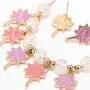 Eran Fashions Pink Girls Jewelry Candy Cloud Lollipop Rose Flower Enamel Gold Necklace and Earrings Set for Little Girls Teens Stud Earrings Jewelry Set in Gift Box
