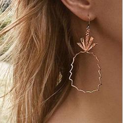 CanB Geometry Pineapple Dangle Earrings Drop Jewelry Ear Studs for Women Girls