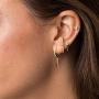 Mevecco Gold Dainty Dangle Hoop Earrings for Women 14K Gold Plated Delicate cute Geometric Triangle Cone Dangle Earrings