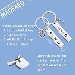 MAOFAED Father Daughter Gift Dad Keychain Daddy and Baby Girl Keychain BDSM Keychain DDLG Gifts Daddydom Gift Babygirl Gift