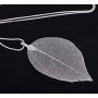 HUNO Real Filigree Leaf Necklace Natural Leaves Long Pendant Fashion Jewelry