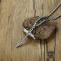 3PCS Fashion Jewelry Polished Stainless Steel Nail Cross Pendant-Chain Necklace Christian Jewelry Church Baptism Gift Cross Pendant Necklaces for Men Women (Gold Silver Black)