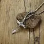 3PCS Fashion Jewelry Polished Stainless Steel Nail Cross Pendant-Chain Necklace Christian Jewelry Church Baptism Gift Cross Pendant Necklaces for Men Women (Gold Silver Black)
