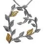Paz Creations ♥925 Sterling Silver and 14K Gold Leaf Heart Pendant, Made in Israel Paz Creations ♥925 Sterling Silver and 14K Gold Leaf Heart Pendant, Made in Israel