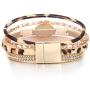FANCY SHINY Leather Wrap Bracelet Boho Cuff Bracelets Crystal Bead Bracelet with Magnetic Clasp Jewelry Gifts for Women Teen Girls