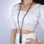 KELITCH Round Matte Ore Crystal Beaded Necklace Handmade Colorful Long Tassel Pendant Necklace KELITCH Round Matte Ore Crystal Beaded Necklace Handmade Colorful Long Tassel Pendant Necklace