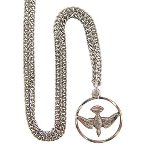 Catholic Pendants Sterling Silver Open Circle Holy Spirit Dove Confirmation Necklace for Teenage Girls, 3/4 Inch Catholic Pendants Sterling Silver Open Circle Holy Spirit Dove Confirmation Necklace for Teenage Girls, 3/4 Inch