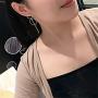Geometric Double Circle Hoop Dangle Earrings Simple 8 Infinity Knot Bar Tassel Drop Earrings for Women Jewelry