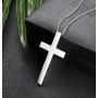FIBO STEEL Stainless Steel Cross Pendant Chain Necklace for Men Women, 22-30 Inches